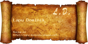 Lapu Dominik névjegykártya